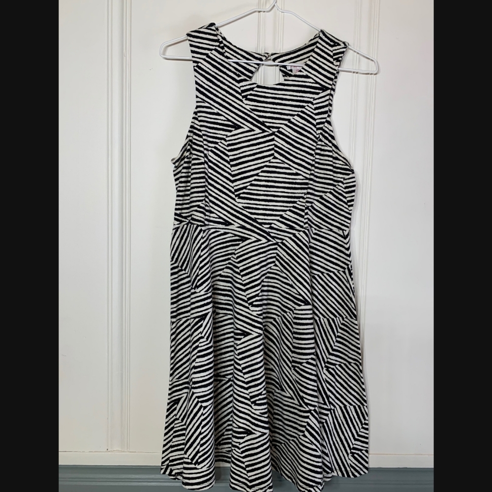 Xhilaration Geometric Fit & Flare Peak-A-Boo Dress
